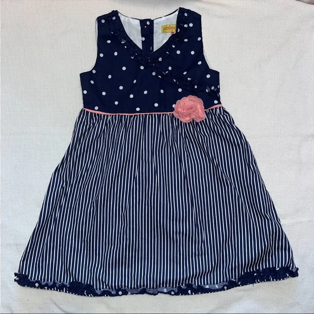 Penelope Mack Blue Sundress with Sleeveless Design and Scoop Neck
